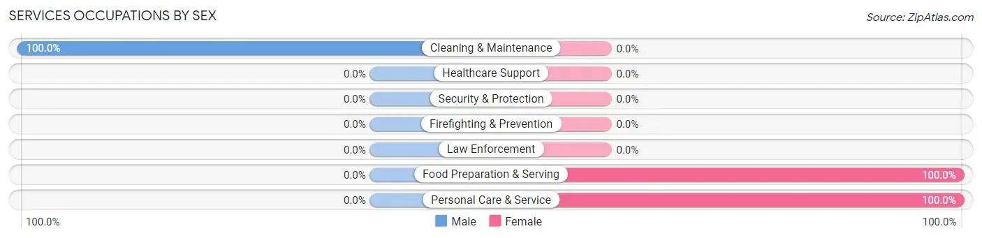 Services Occupations by Sex in Glencoe