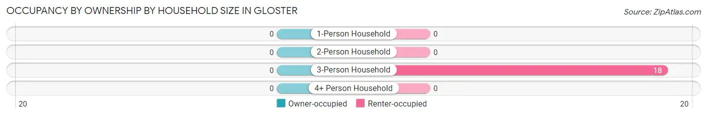 Occupancy by Ownership by Household Size in Gloster