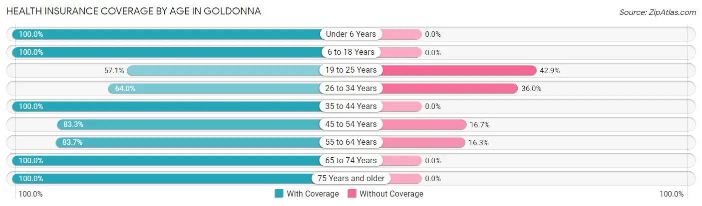 Health Insurance Coverage by Age in Goldonna