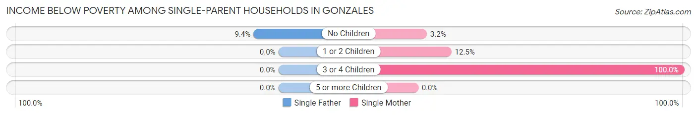 Income Below Poverty Among Single-Parent Households in Gonzales