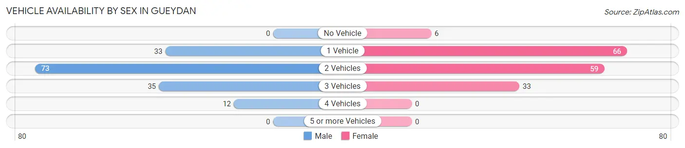 Vehicle Availability by Sex in Gueydan