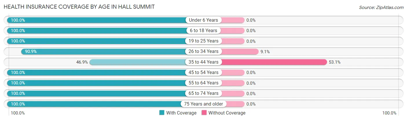 Health Insurance Coverage by Age in Hall Summit