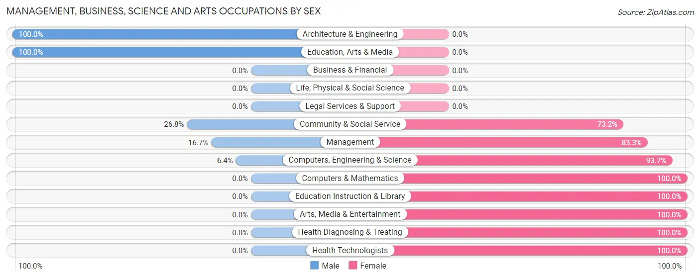 Management, Business, Science and Arts Occupations by Sex in Hester