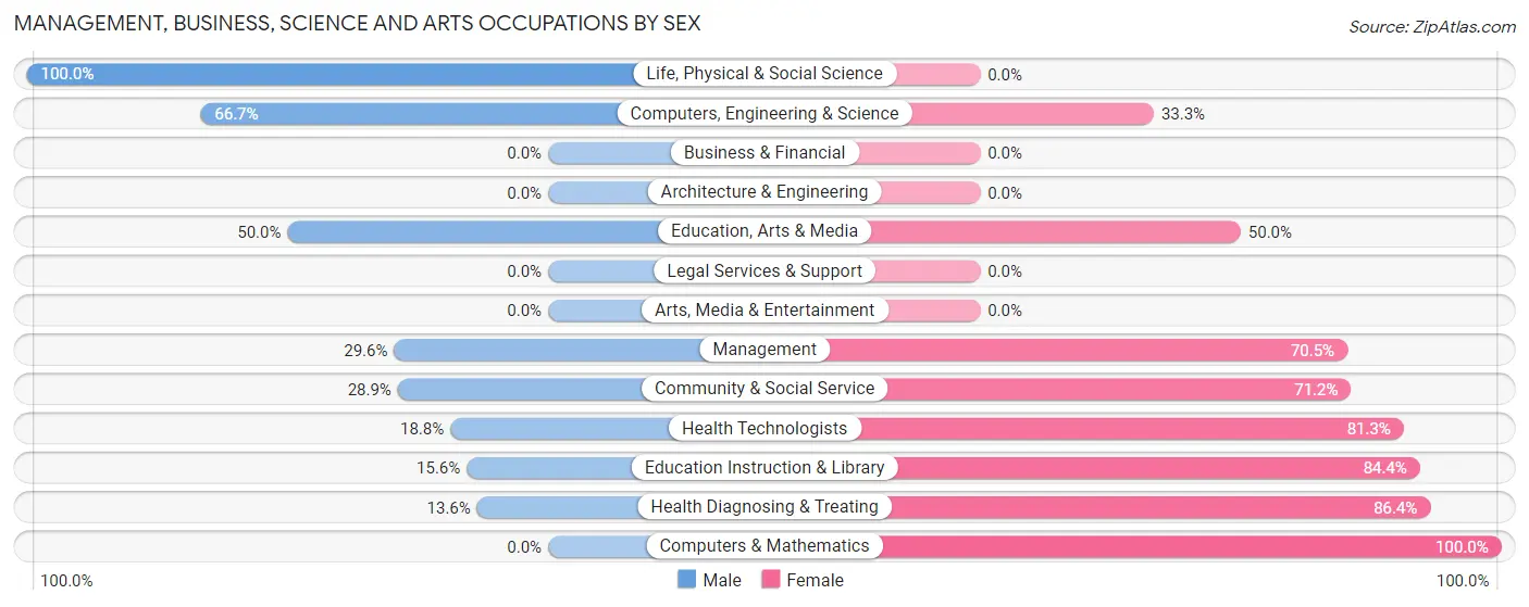 Management, Business, Science and Arts Occupations by Sex in Homer