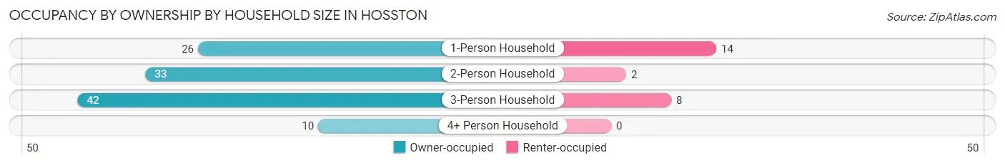 Occupancy by Ownership by Household Size in Hosston