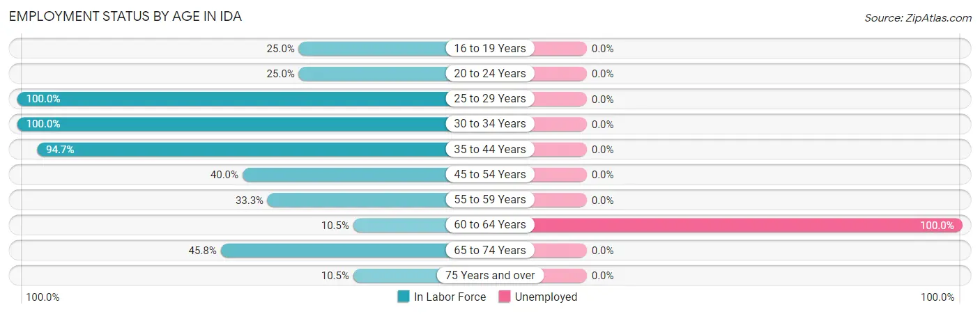 Employment Status by Age in Ida