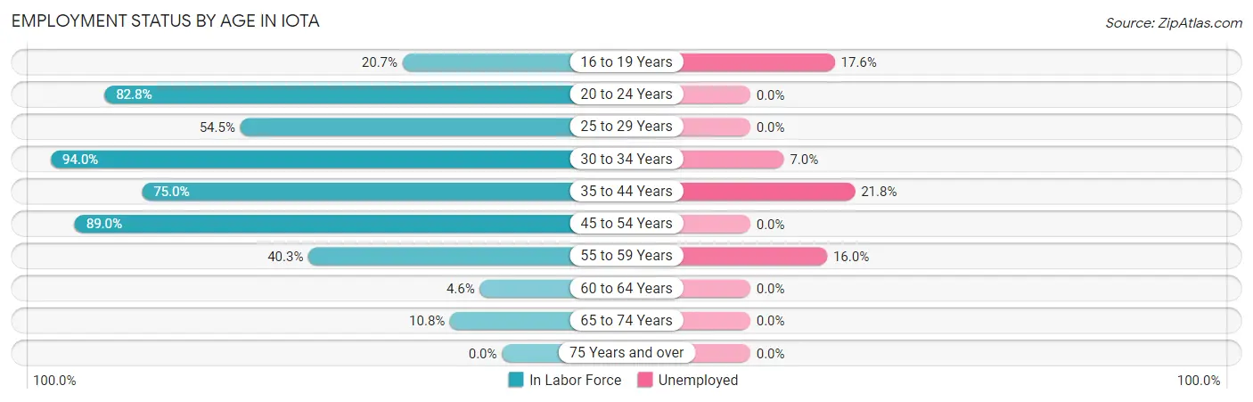 Employment Status by Age in Iota