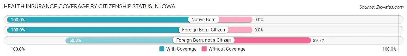 Health Insurance Coverage by Citizenship Status in Iowa