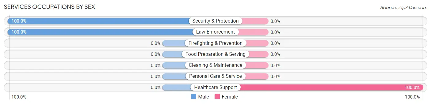 Services Occupations by Sex in Jamestown