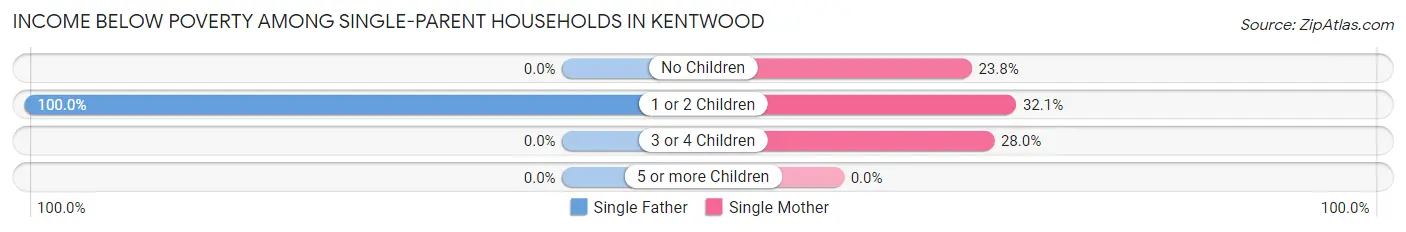 Income Below Poverty Among Single-Parent Households in Kentwood