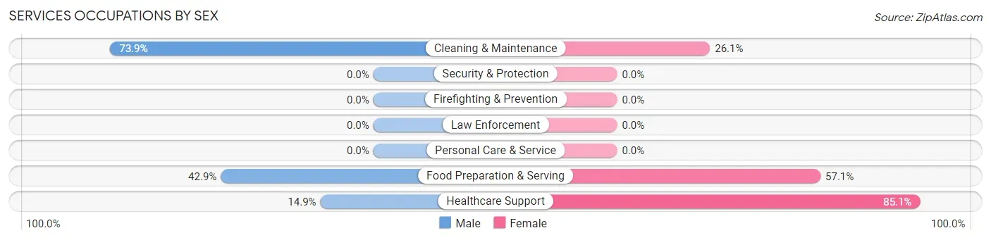 Services Occupations by Sex in Lecompte