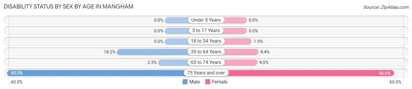 Disability Status by Sex by Age in Mangham