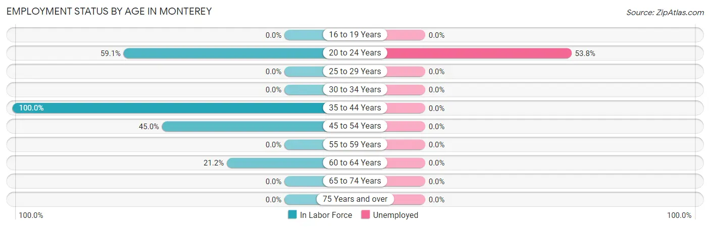 Employment Status by Age in Monterey