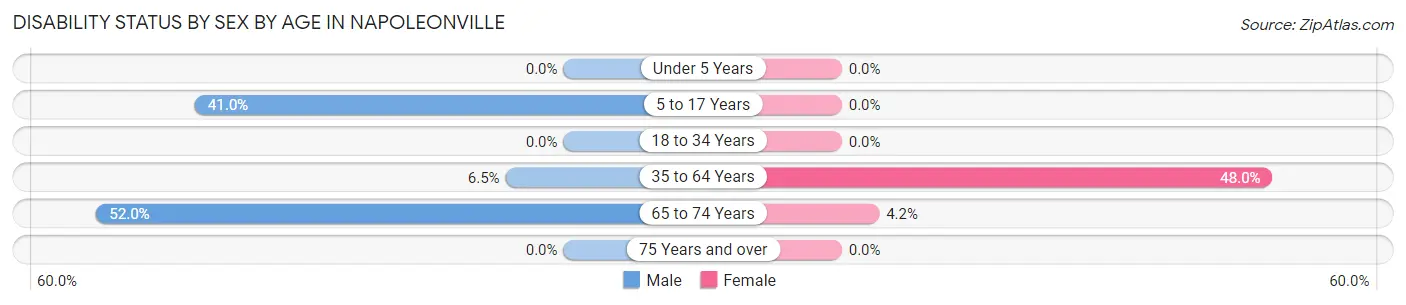Disability Status by Sex by Age in Napoleonville