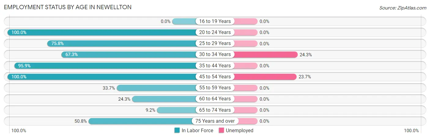 Employment Status by Age in Newellton
