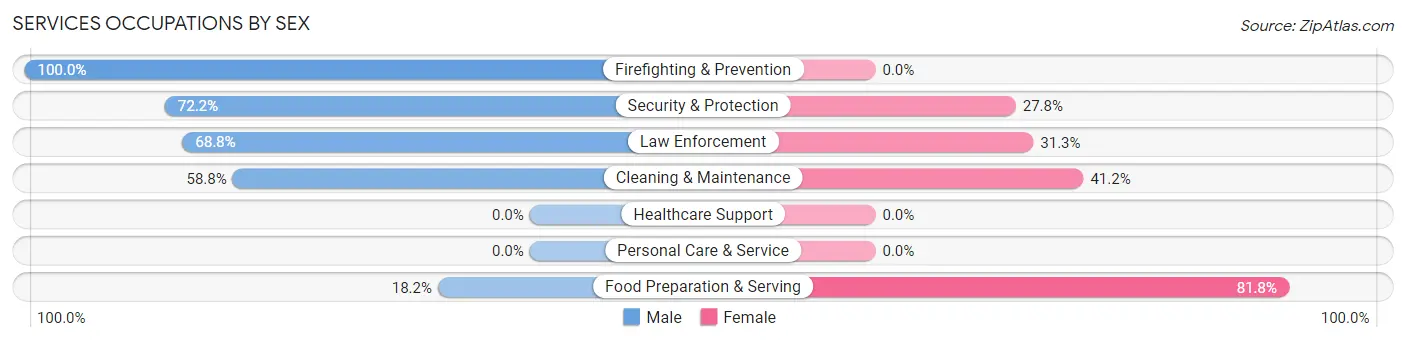 Services Occupations by Sex in Olla
