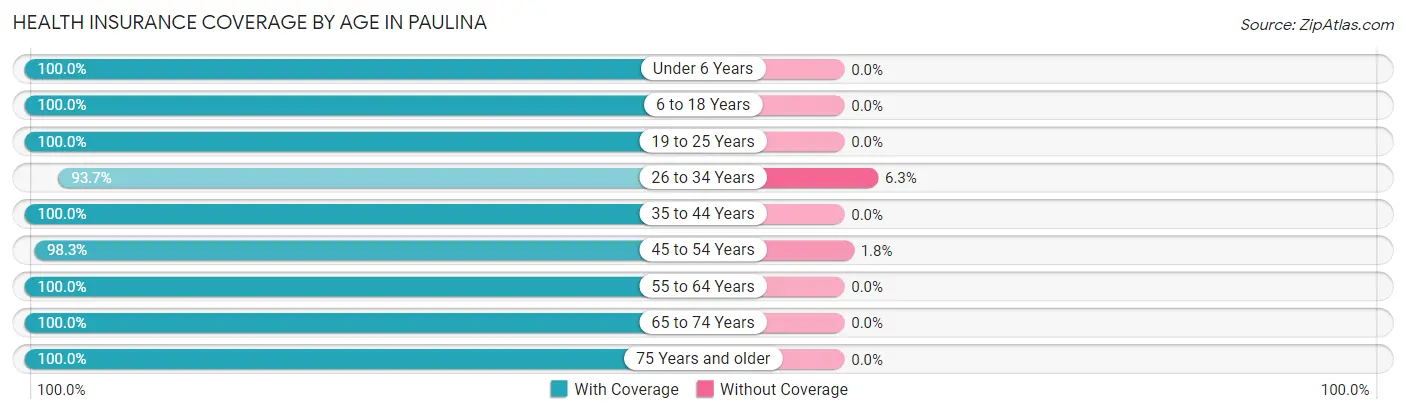 Health Insurance Coverage by Age in Paulina