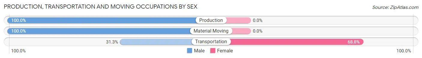 Production, Transportation and Moving Occupations by Sex in Pioneer
