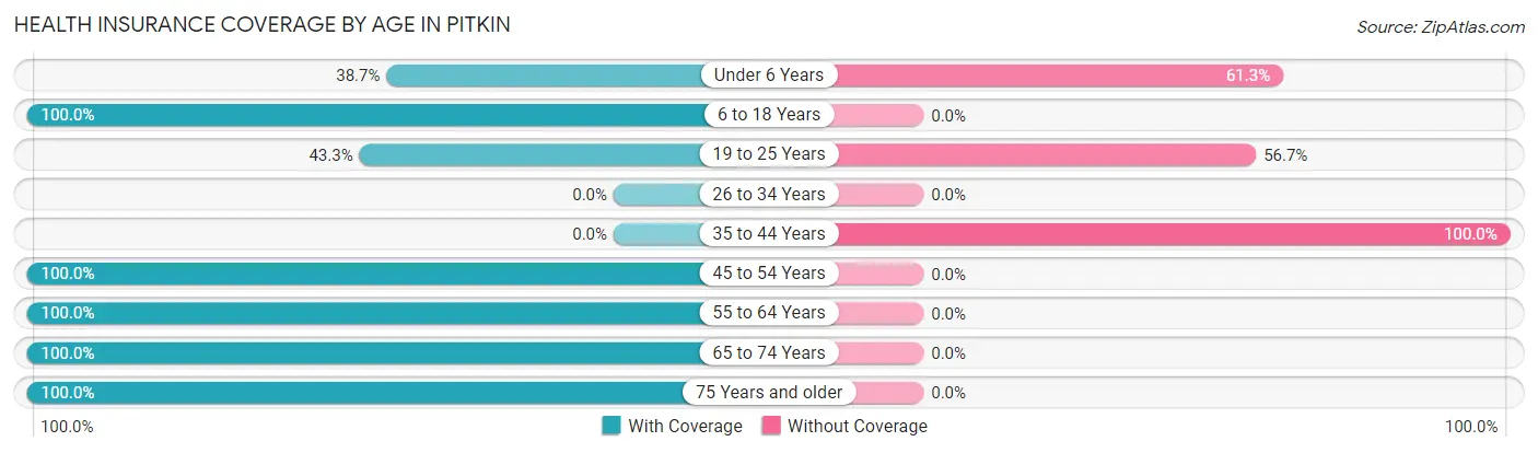 Health Insurance Coverage by Age in Pitkin