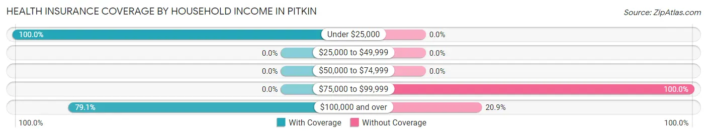 Health Insurance Coverage by Household Income in Pitkin