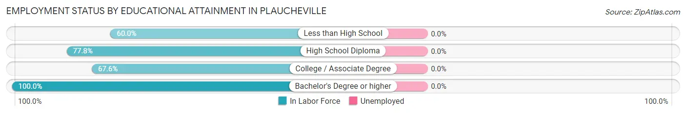 Employment Status by Educational Attainment in Plaucheville