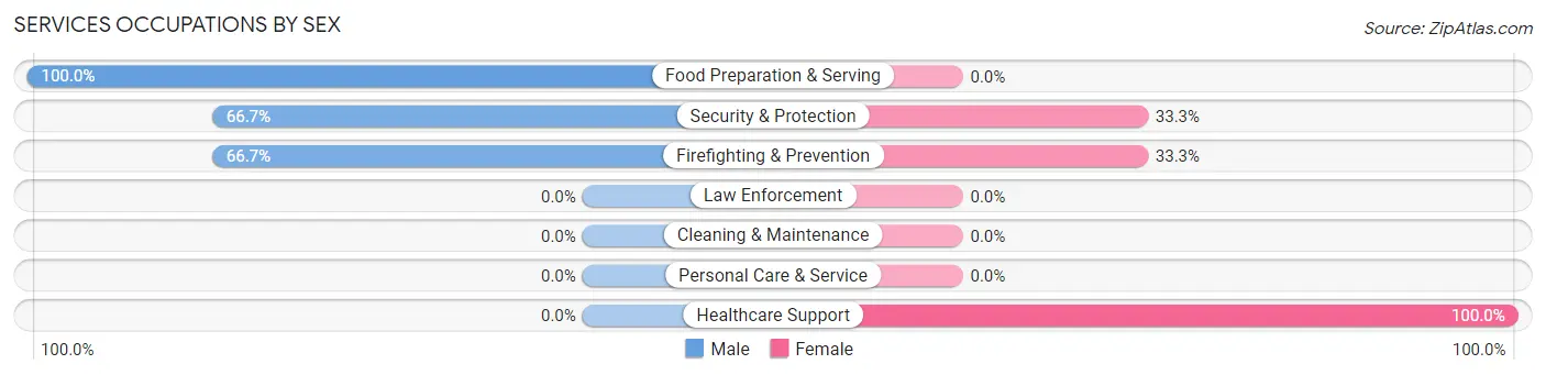 Services Occupations by Sex in Plaucheville