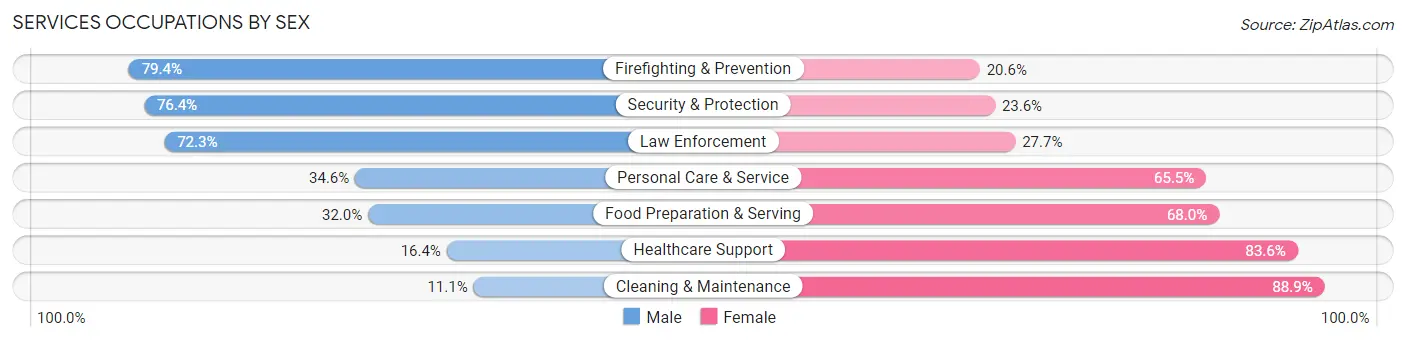 Services Occupations by Sex in Raceland