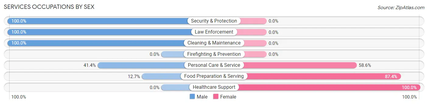 Services Occupations by Sex in Schriever