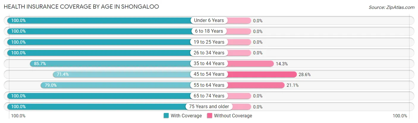Health Insurance Coverage by Age in Shongaloo