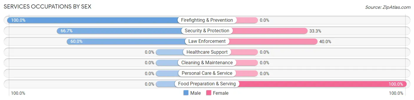 Services Occupations by Sex in Shongaloo