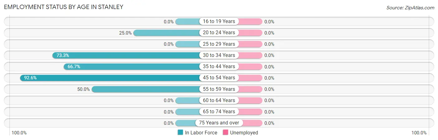 Employment Status by Age in Stanley
