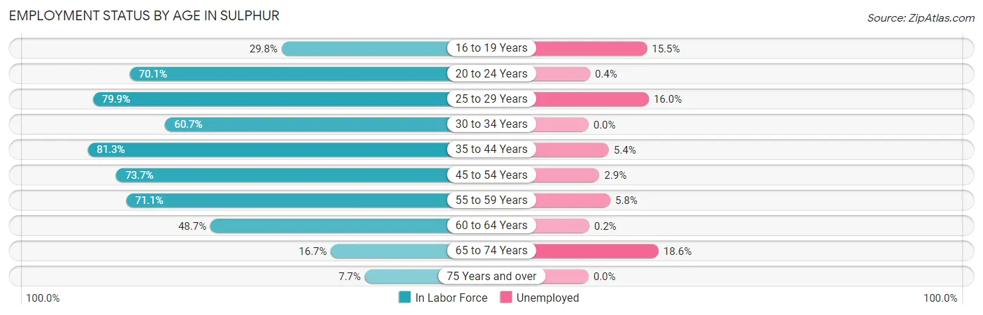 Employment Status by Age in Sulphur