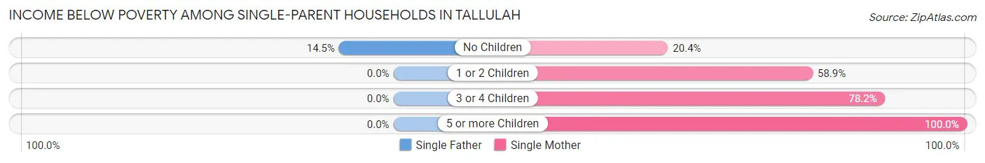 Income Below Poverty Among Single-Parent Households in Tallulah