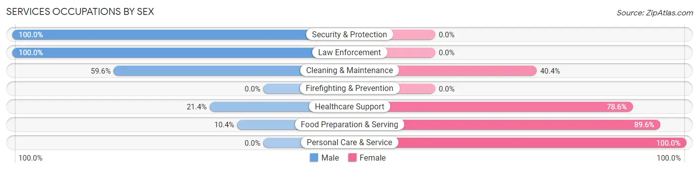 Services Occupations by Sex in Ville Platte