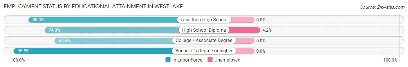 Employment Status by Educational Attainment in Westlake