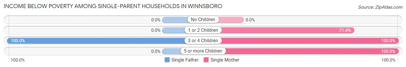 Income Below Poverty Among Single-Parent Households in Winnsboro