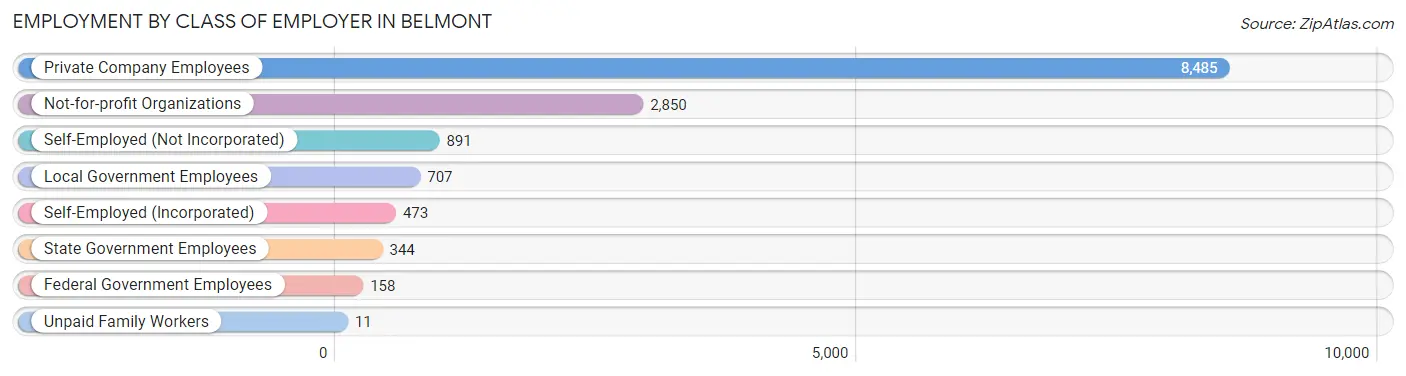 Employment by Class of Employer in Belmont