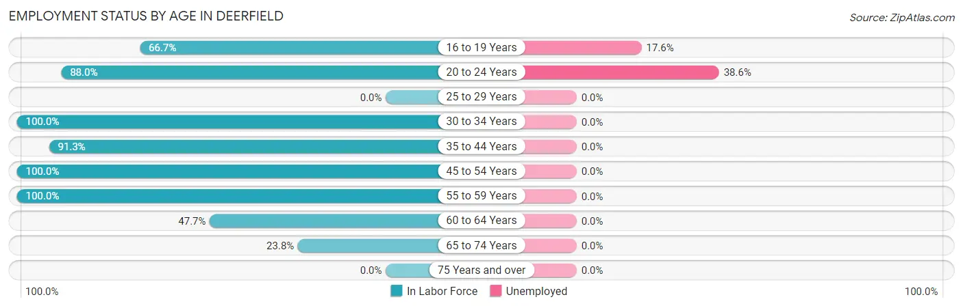 Employment Status by Age in Deerfield