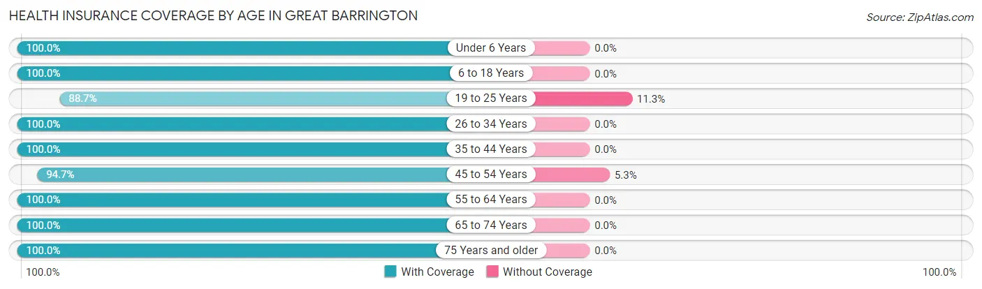 Health Insurance Coverage by Age in Great Barrington