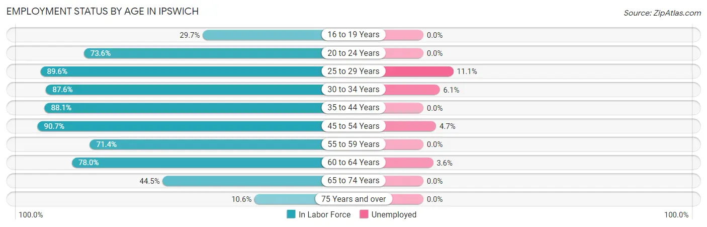 Employment Status by Age in Ipswich