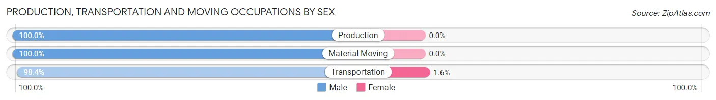 Production, Transportation and Moving Occupations by Sex in Marblehead