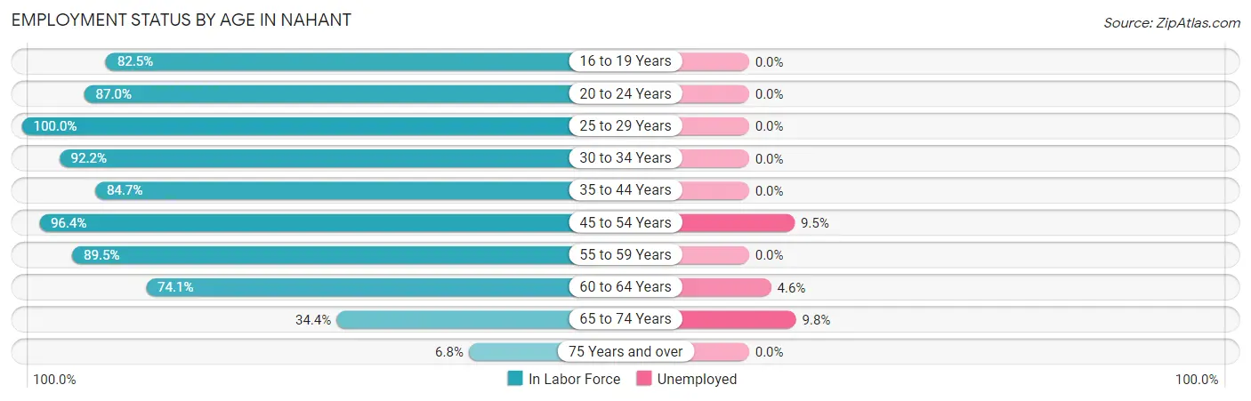 Employment Status by Age in Nahant