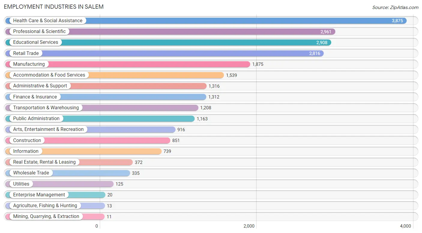 Employment Industries in Salem