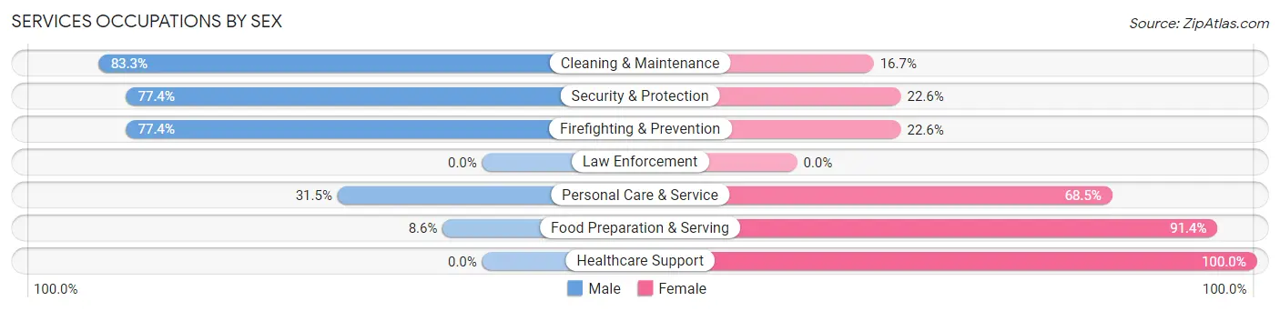 Services Occupations by Sex in Scituate