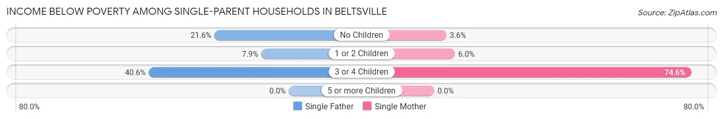 Income Below Poverty Among Single-Parent Households in Beltsville