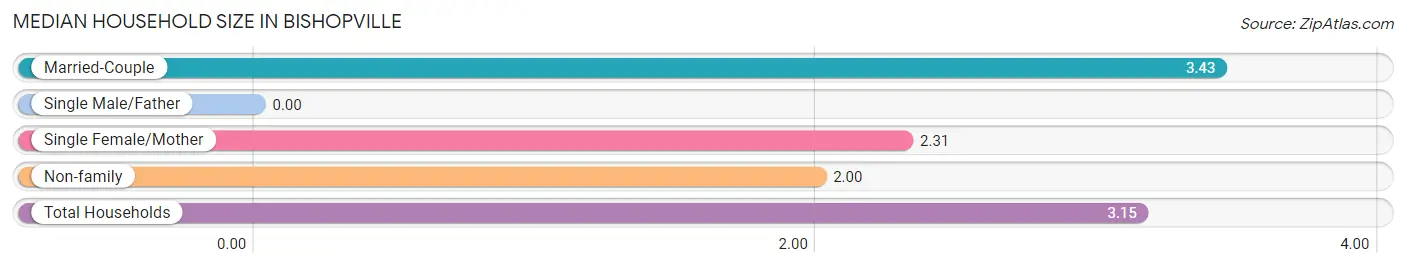 Median Household Size in Bishopville