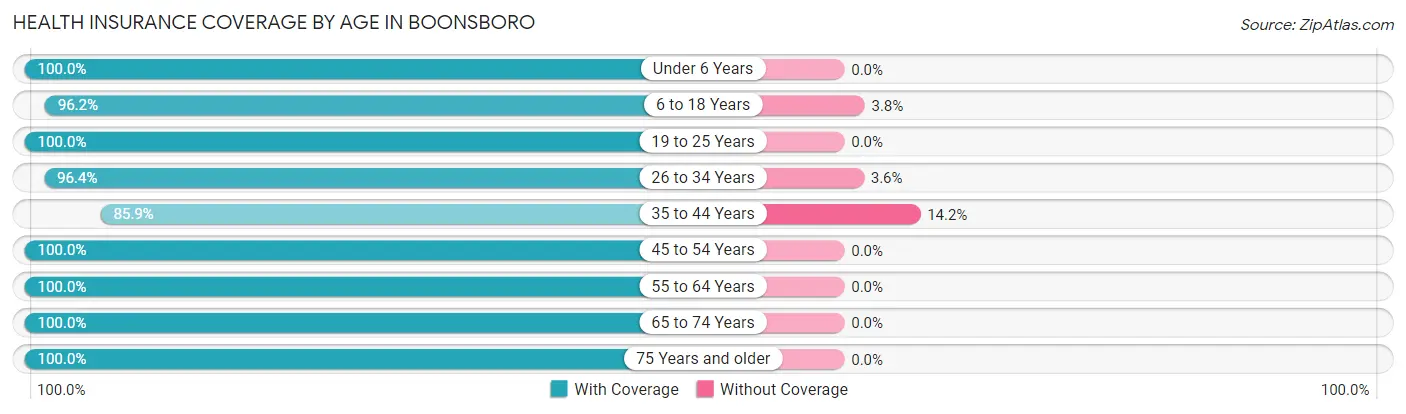 Health Insurance Coverage by Age in Boonsboro