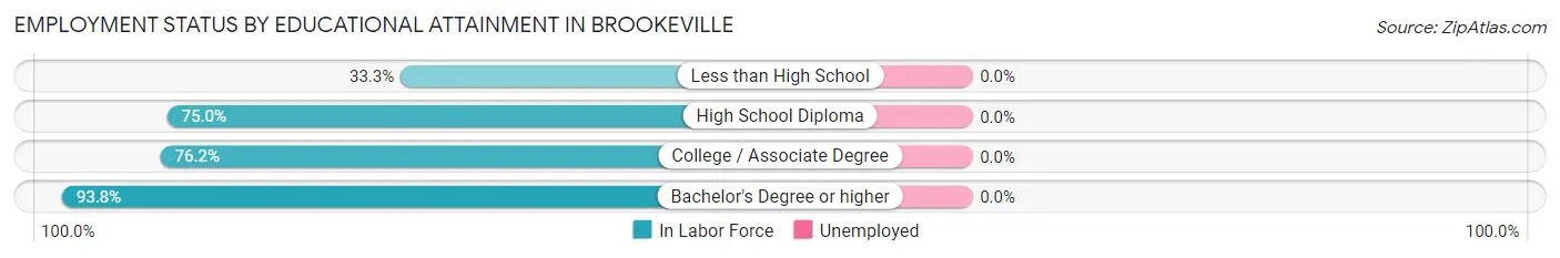 Employment Status by Educational Attainment in Brookeville
