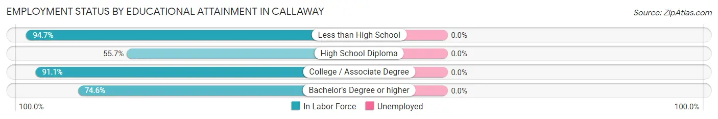 Employment Status by Educational Attainment in Callaway