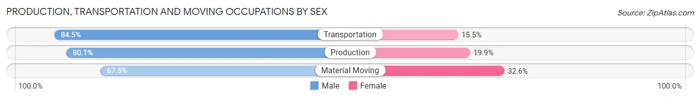 Production, Transportation and Moving Occupations by Sex in Camp Springs